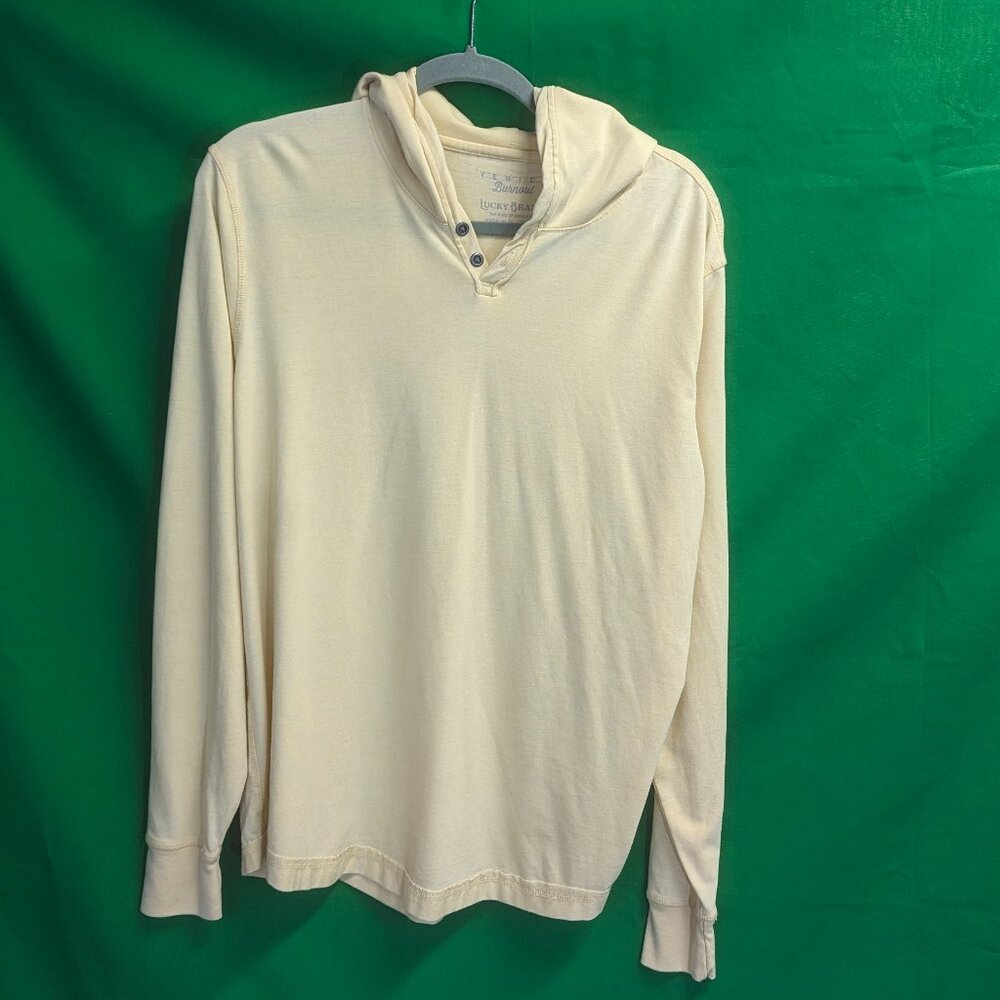 NWT Lucky Brand Size Large Hooded Tee Butter Yellow